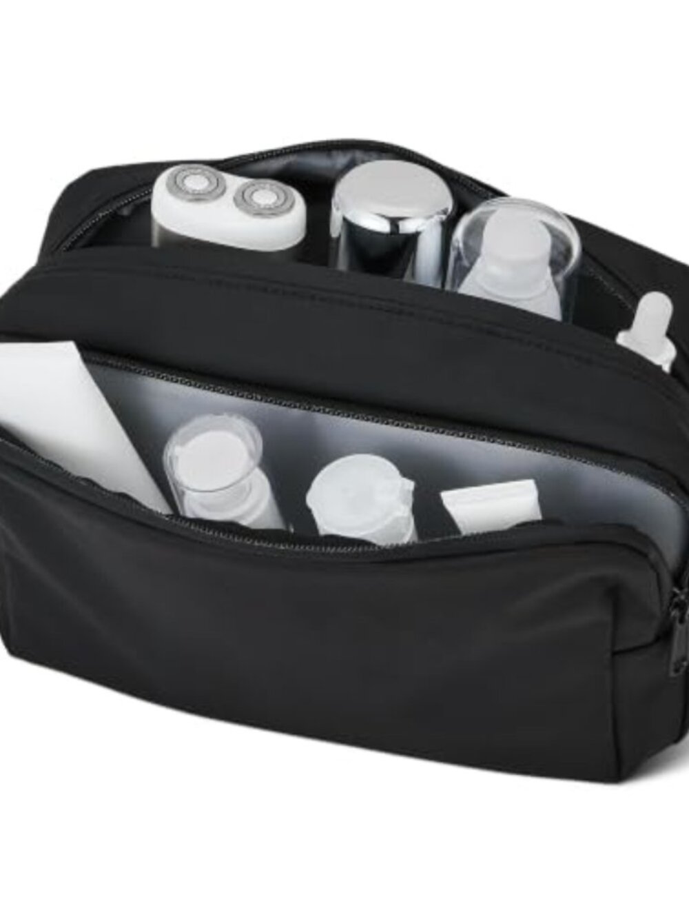 Large Travel Cosmetic Bag Shaving Dopp Kit Lightweight Fabric Multi-Pocket